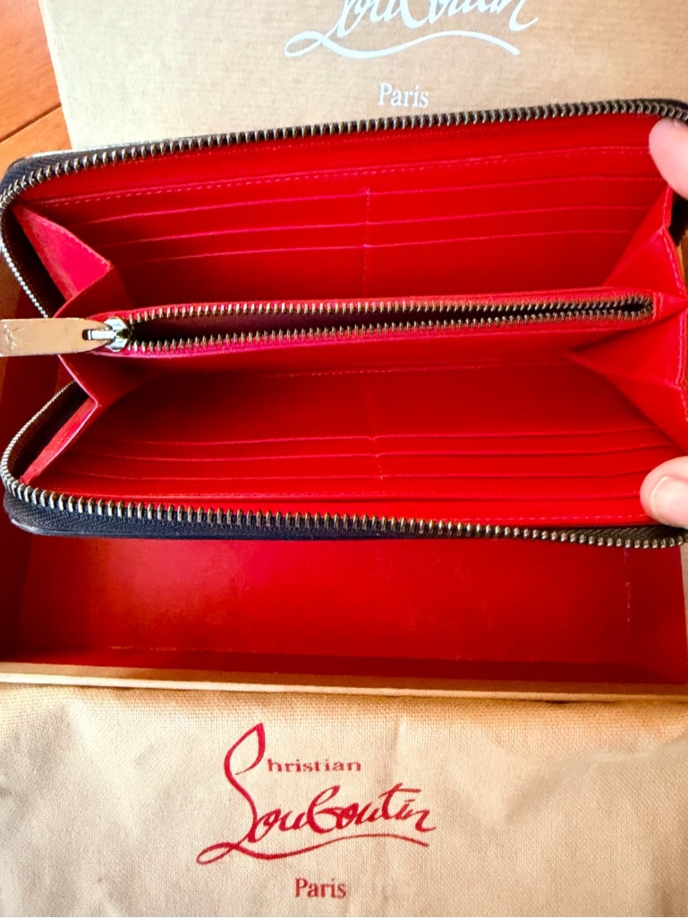 Louboutin Panettone Wallet,Black with Rainbow Spiked Studded Zip Around closure’ - Picture 11 of 16
